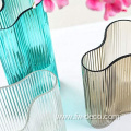 Vertical Pattern hydroponic Decorative Glass Vase